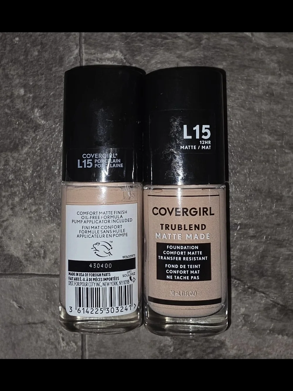 2 x CoverGirl TruBlend Matte Made Foundation in L15 Porcelain BNIB